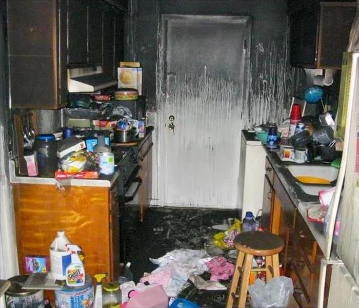 Smoke and soot damage in the kitchen of a Nashville, TN home