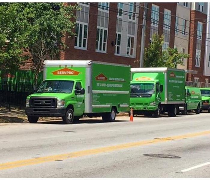 SERVPRO trucks in front of a Nashville business