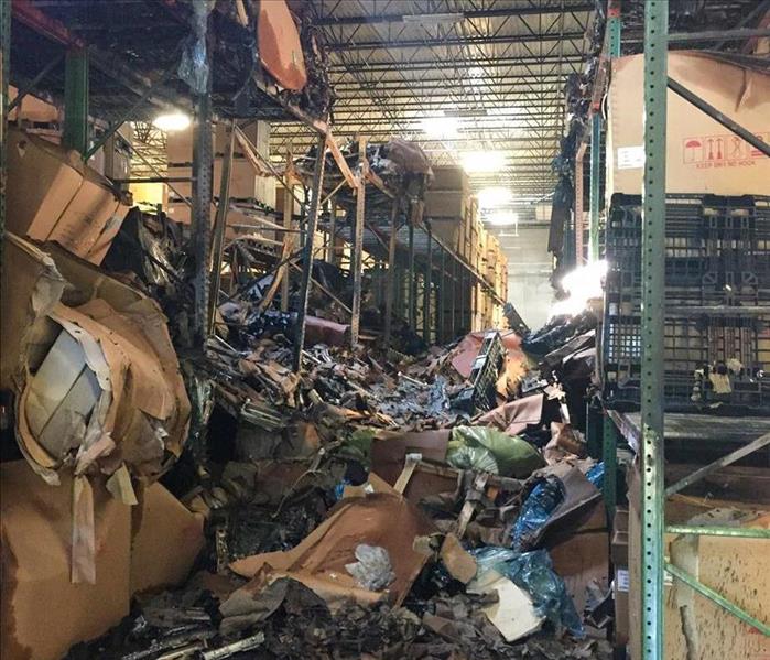 The aftermath of a fire in a Nashville warehouse