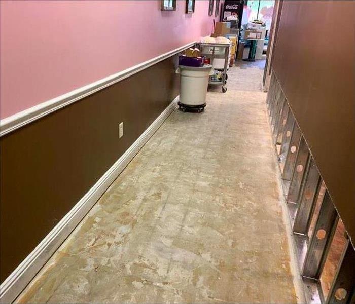 Removed materials from a hallway that experienced water damage in Nashville, TN